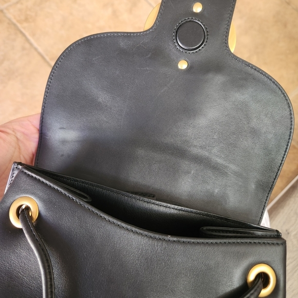 Gucci Calfskin Web GG Marmont Flap Chain Backpack Black - Picture 6 of 9